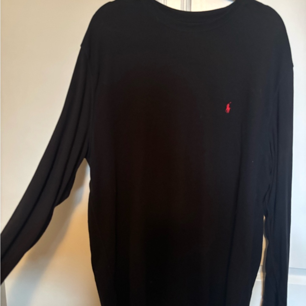 Polo Ralph Lauren Black Long Sleeve Tee with Red Logo